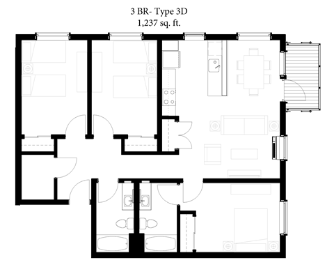 3BR-D Plan